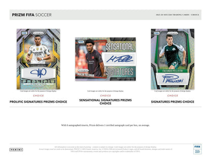2025/26 Panini Prizm FIFA Soccer Choice Box | Columbia Sports Cards | Columbia Hobby - Sports Card Boxes - Toploaders - Card Savers.