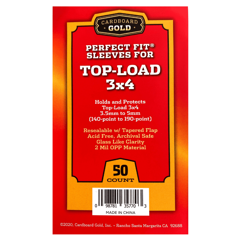2,500ct Perfect Fit Graded Cards Sleeves - 140pt - 190pt Size - Cardboard Gold - Columbia Hobby - Sports Card Boxes - Toploaders - Card Savers