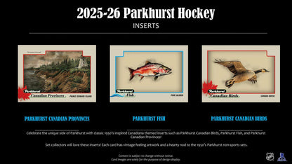 2025/26 Upper Deck Parkhurst Hockey Hobby Box | Columbia Sports Cards | Columbia Hobby - Sports Card Boxes - Toploaders - Card Savers.