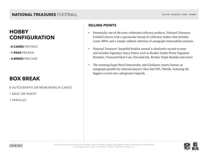 2025 Panini National Treasures Football Hobby 4-Box Case | Columbia Sports Cards