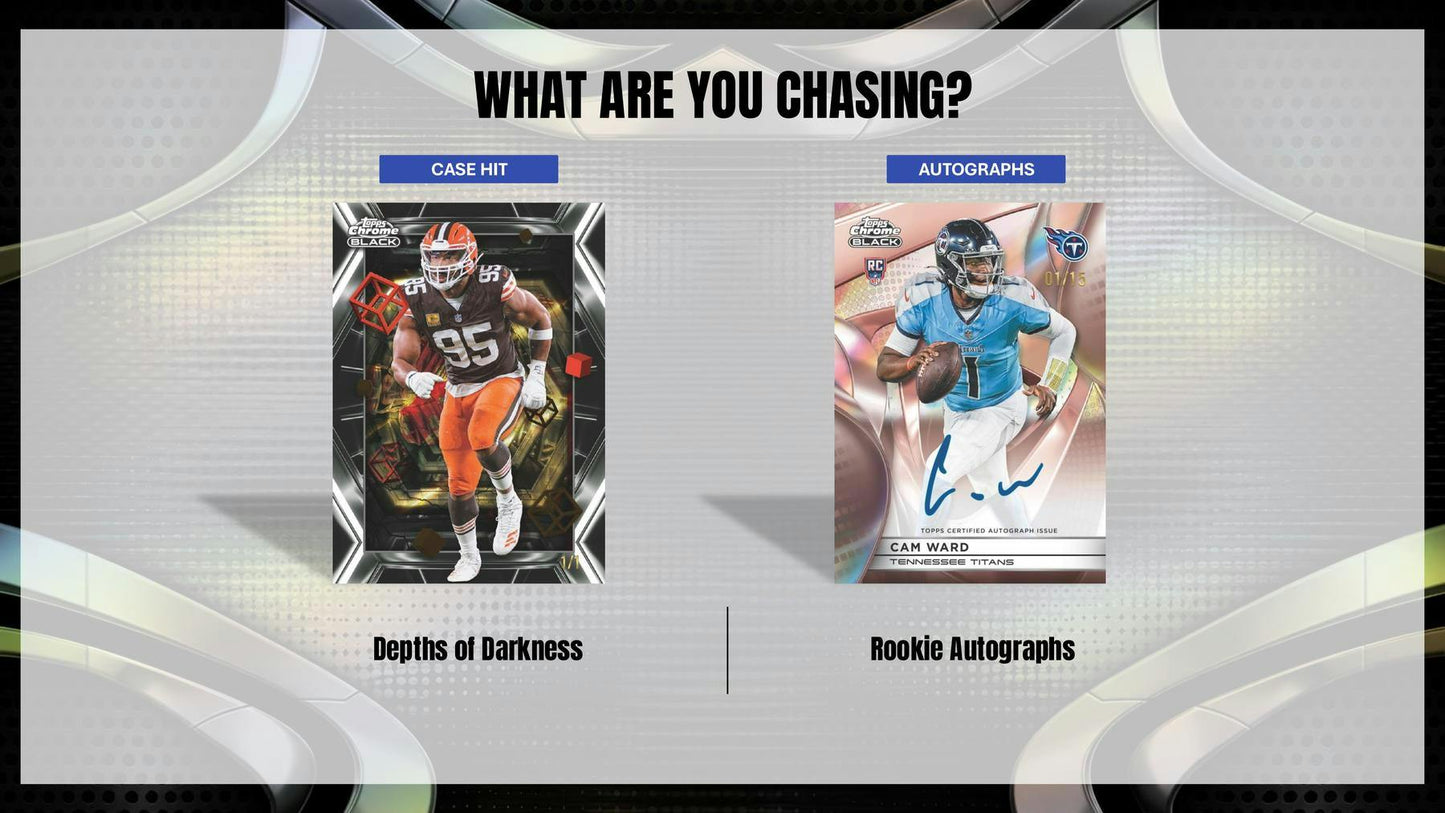 2025 Topps Chrome Black Football Hobby Box | Columbia Sports Cards | Columbia Hobby - Sports Card Boxes - Toploaders - Card Savers.