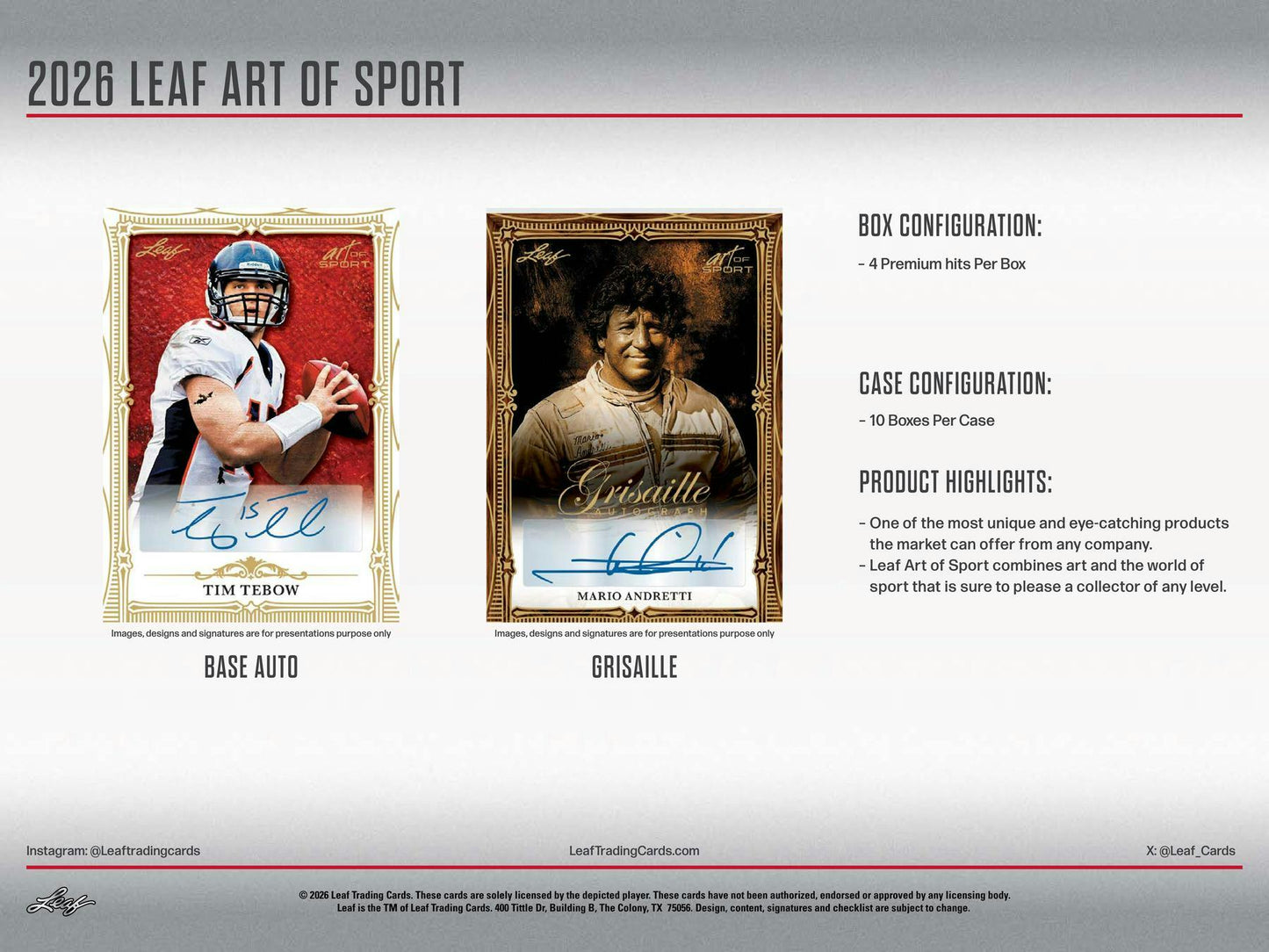2026 Leaf Art of Sport Hobby Box | Columbia Sports Cards | Columbia Hobby - Sports Card Boxes - Toploaders - Card Savers.