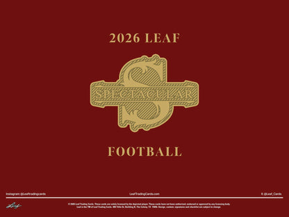 2026 Leaf Spectacular Football Hobby Box | Columbia Sports Cards | Columbia Hobby - Sports Card Boxes - Toploaders - Card Savers.