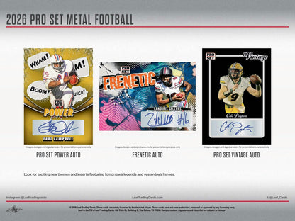 2026 Leaf Pro Set Metal Football Hobby Box | Columbia Sports Cards | Columbia Hobby - Sports Card Boxes - Toploaders - Card Savers.