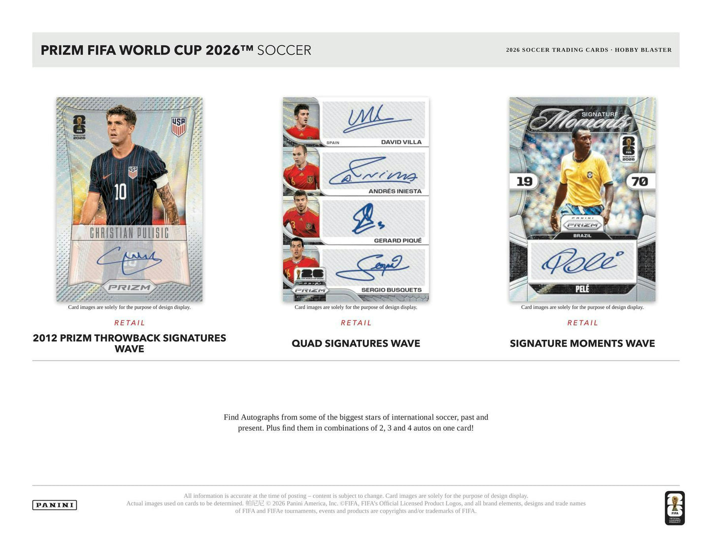 2026 Panini Prizm FIFA World Cup Soccer Blaster Hobby Box | Columbia Sports Cards | Columbia Hobby - Sports Card Boxes - Toploaders - Card Savers.