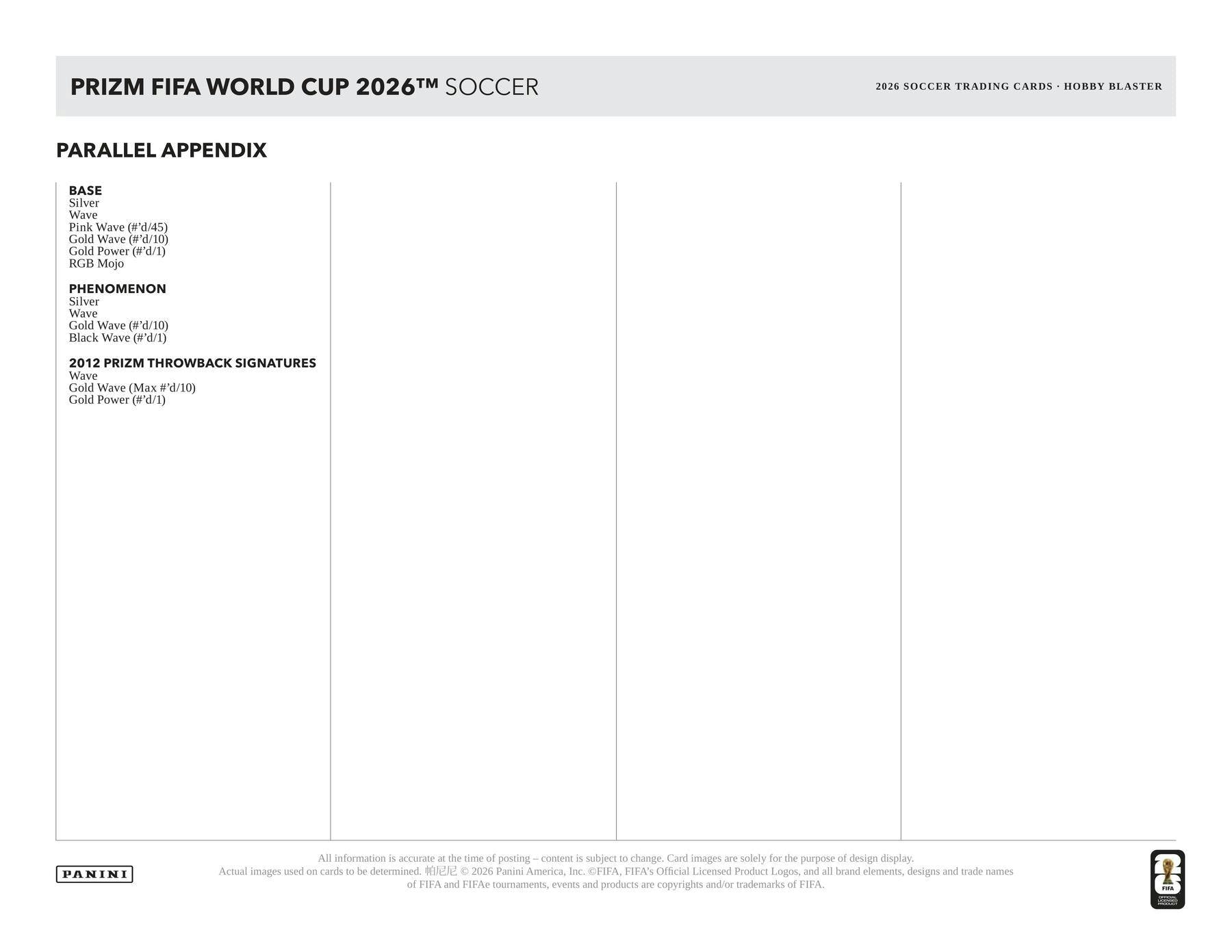 2026 Panini Prizm FIFA World Cup Soccer Blaster Hobby Box | Columbia Sports Cards | Columbia Hobby - Sports Card Boxes - Toploaders - Card Savers.
