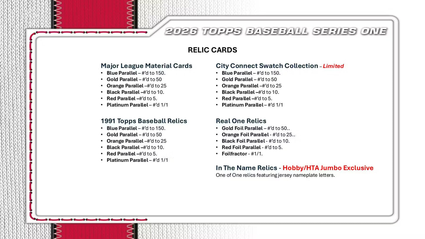 2026 Topps Series 1 Baseball Hobby Jumbo Box | Columbia Sports Cards