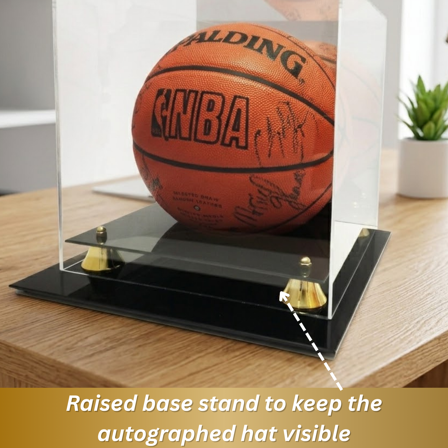 Deluxe Basketball Display Case With Mirror Back