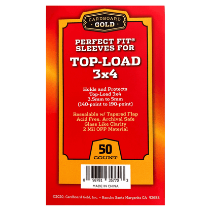 500ct Perfect Fit Graded Cards Sleeves - 140pt - 190pt Size - Cardboard Gold - Columbia Hobby - Sports Card Boxes - Toploaders - Card Savers