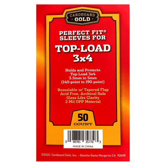 500ct Perfect Fit Graded Cards Sleeves - 140pt - 190pt Size - Cardboard Gold - Columbia Hobby - Sports Card Boxes - Toploaders - Card Savers