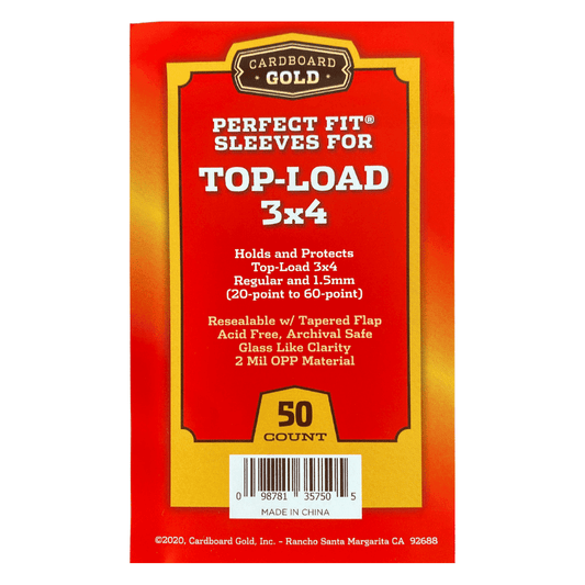 500ct Perfect Fit Graded Cards Sleeves - 20pt - 60pt Size - Cardboard Gold - Columbia Hobby - Sports Card Boxes - Toploaders - Card Savers