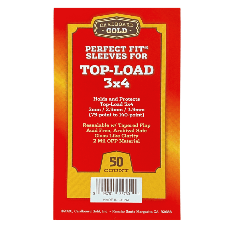 500ct Perfect Fit Graded Cards Sleeves - 75pt - 140pt Size - Cardboard Gold - Columbia Hobby - Sports Card Boxes - Toploaders - Card Savers