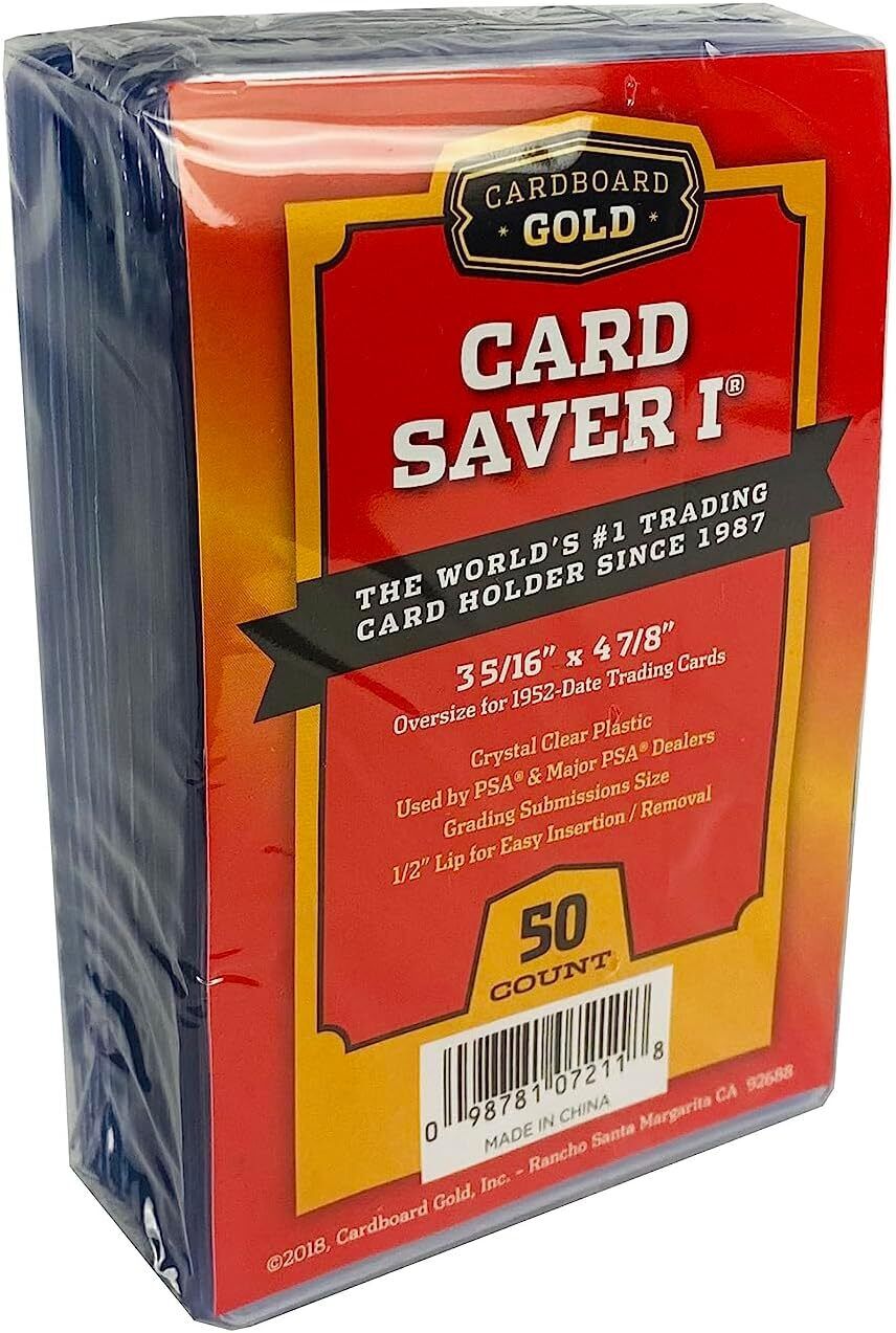 50ct Pack Card Saver 1 - PSA Grading Card Submissions Semi Rigid Holders - Columbia Hobby - Sports Card Boxes - Toploaders - Card Savers