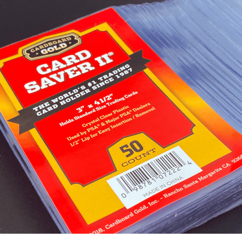 50ct Pack Cardboard Gold Card Saver 2 Semi - rigid Card Holders - Columbia Hobby - Sports Card Boxes - Toploaders - Card Savers