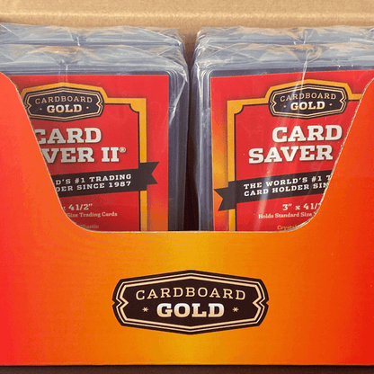50ct Pack Cardboard Gold Card Saver 2 Semi - rigid Card Holders - Columbia Hobby - Sports Card Boxes - Toploaders - Card Savers