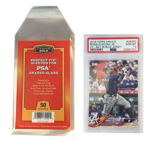 50ct Perfect Fit Graded Cards Sleeves PSA Size No Logo - Cardboard Gold - Columbia Hobby - Sports Card Boxes - Toploaders - Card Savers