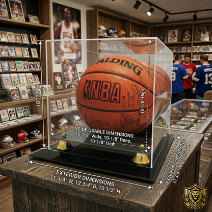 Deluxe Basketball Display Case With Mirror Back