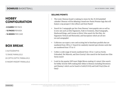 2025/26 Panini Donruss Basketball Hobby Box | Columbia Sports Cards | Columbia Hobby - Sports Card Boxes - Toploaders - Card Savers.