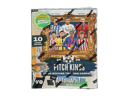 2025/26 Panini Pitch Kings Soccer Hobby International Box
Front of 2025/26 Panini Pitch Kings Soccer Hobby International Box
Panini Pitch Kings La Liga Soccer Hobby Box
2025/26 Panini Pitch Kings Soccer trading cards