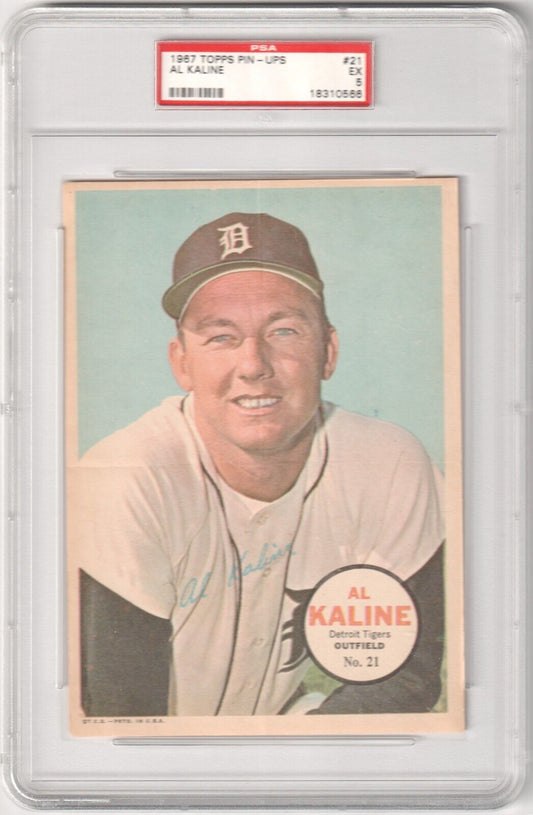 AL KALINE 1967 Topps Pin - Ups #21 PSA 5 EX - TIGERS - Columbia Hobby - Sports Card Boxes - Toploaders - Card Savers