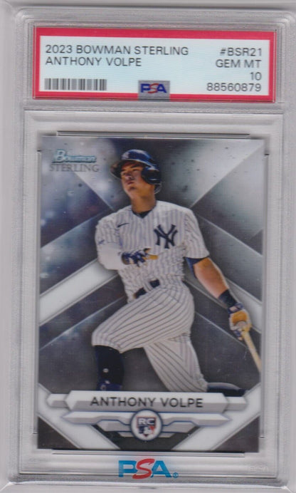 ANTHONY VOLPE 2023 Bowman Sterling RC Rookie PSA 10 GEM MINT - YANKEES - Columbia Hobby - Sports Card Boxes - Toploaders - Card Savers