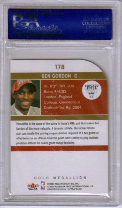 BEN GORDON 2004 - 05 Fleer Ultra RC Rookie Gold Medallion Lucky 13 PSA 10 - POP 5 - Columbia Hobby - Sports Card Boxes - Toploaders - Card Savers