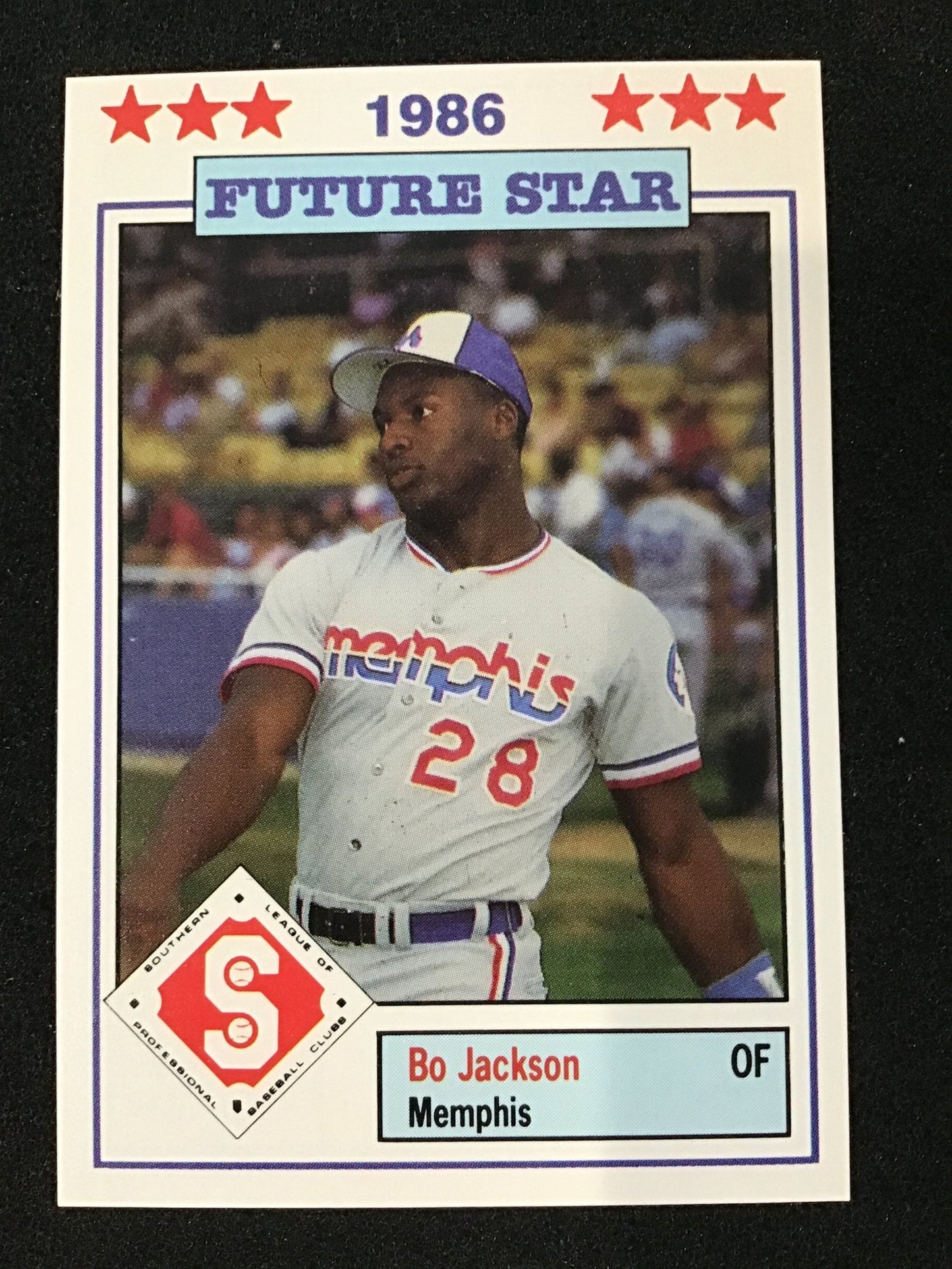 Bo Jackson 1986 Don Jennings Southern All - Stars #13 Memphis Chicks - Columbia Hobby - Sports Card Boxes - Toploaders - Card Savers