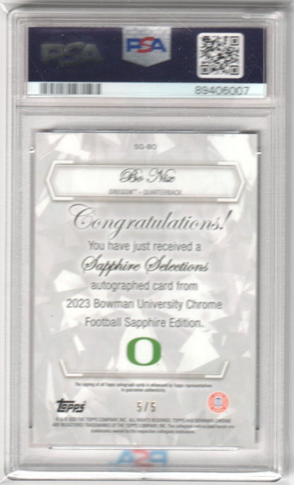 BO NIX 2023 Bowman University Chrome Sapphire Autograph Auto Red #5/5 PSA 10 GEM - Columbia Hobby - Sports Card Boxes - Toploaders - Card Savers