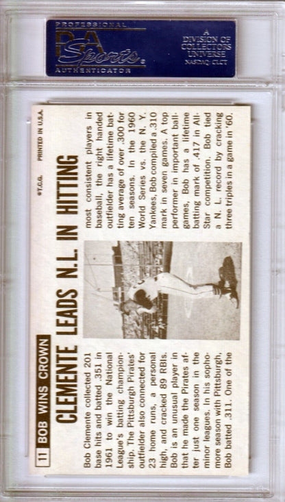 BOB ROBERTO CLEMENTE 1964 Topps Giants #11 PSA 8 NM - MT - PIRATES - Columbia Hobby - Sports Card Boxes - Toploaders - Card Savers