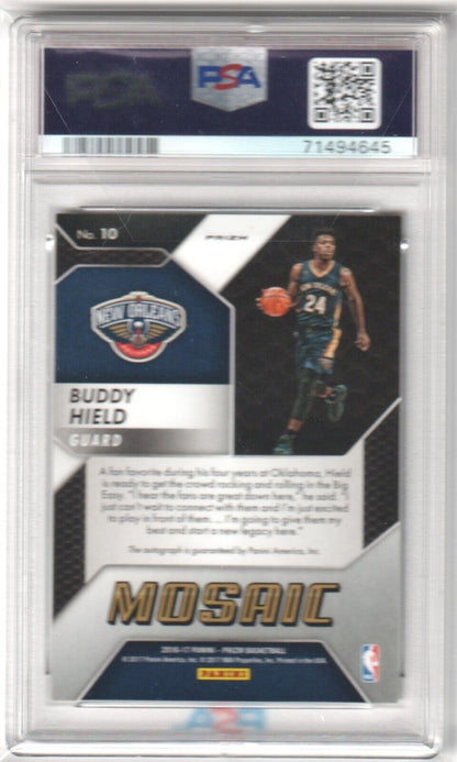 BUDDY HIELD 2016 - 17 Panini Prizm Mosaic RC Rookie Auto Autograph PSA 9 MINT - Columbia Hobby - Sports Card Boxes - Toploaders - Card Savers