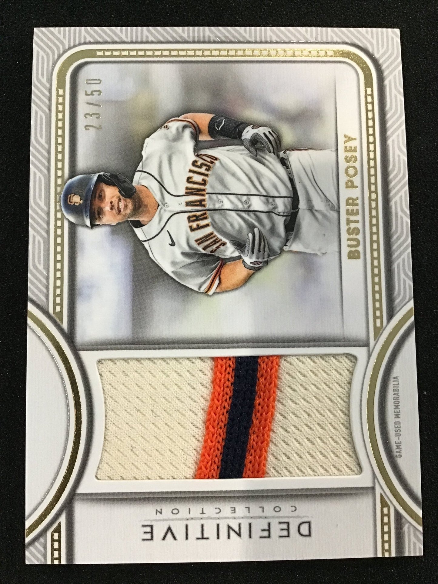 Buster Posey 2022 Topps Definitive Collection Autographed Relic /50 SSP Giants - Columbia Hobby - Sports Card Boxes - Toploaders - Card Savers