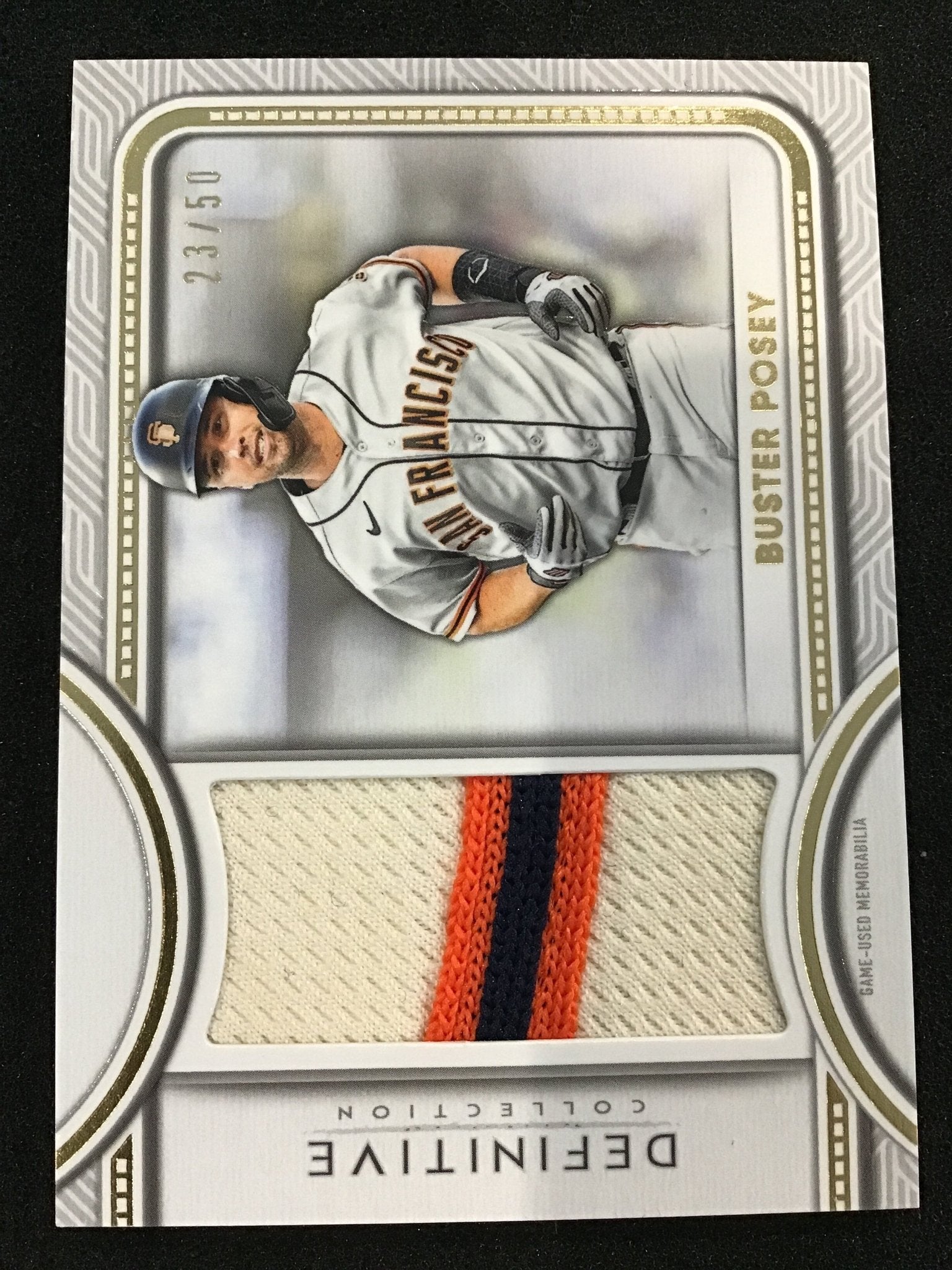 Buster Posey 2022 Topps Definitive Collection Autographed Relic /50 SSP Giants - Columbia Hobby - Sports Card Boxes - Toploaders - Card Savers