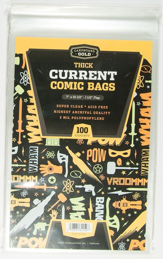 Cardboard Gold Brand Current Comic Bags - Thick - Columbia Hobby - Sports Card Boxes - Toploaders - Card Savers