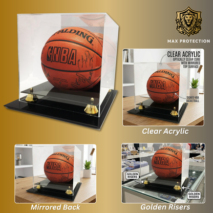 Deluxe Basketball Display Case With Mirror Back