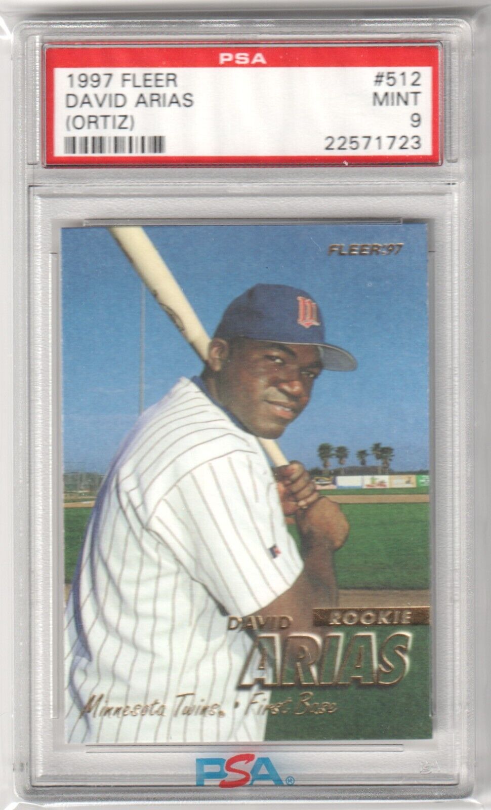 DAVID ORTIS (Arias) 1997 Fleer RC Rookie #512 PSA 9 MINT - RED SOX - Columbia Hobby - Sports Card Boxes - Toploaders - Card Savers