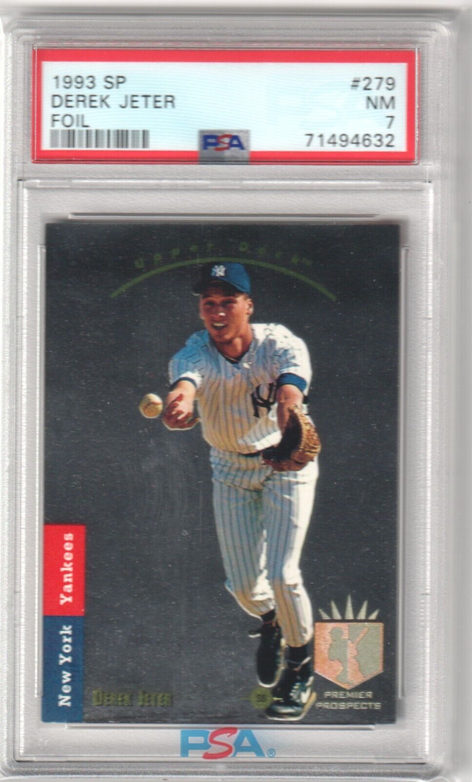 DEREK JETER 1993 Upper Deck SP Foil RC Rookie #279 PSA 7 NM - YANKEES - Columbia Hobby - Sports Card Boxes - Toploaders - Card Savers