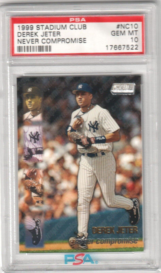 DEREK JETER 1999 Topps Stadium Club Never Compromise PSA 10 GEM MINT - YANKEES - Columbia Hobby - Sports Card Boxes - Toploaders - Card Savers
