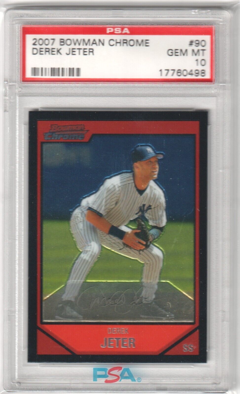 DEREK JETER 2007 Bowman Chrome #90 PSA 10 GEM MINT - YANKEES - Columbia Hobby - Sports Card Boxes - Toploaders - Card Savers