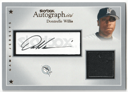 DONTRELLE WILLIS 2004 Skybox Autographix Autograph Auto Jersey #/125 - MARLINS - Columbia Hobby - Sports Card Boxes - Toploaders - Card Savers