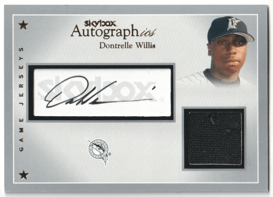 DONTRELLE WILLIS 2004 Skybox Autographix Autograph Auto Jersey #/125 - MARLINS - Columbia Hobby - Sports Card Boxes - Toploaders - Card Savers
