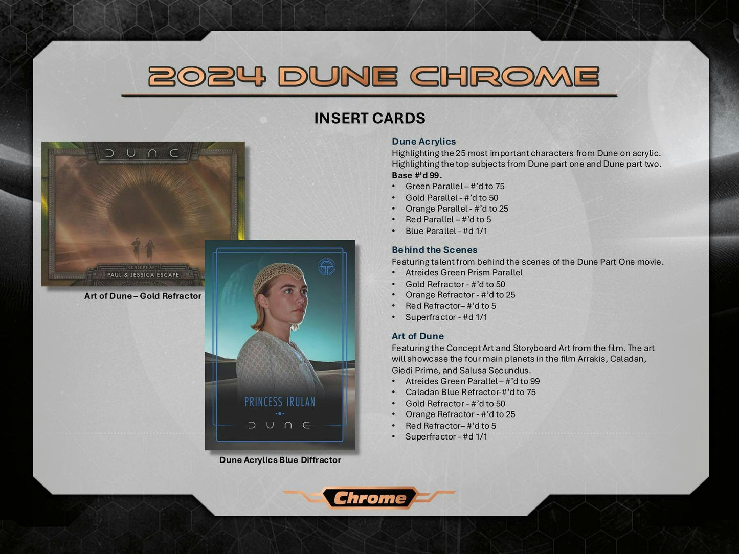 Dune Chrome 7 - Pack Blaster Box (Topps 2024) | Columbia Sports Cards - Columbia Hobby - Sports Card Boxes - Toploaders - Card Savers