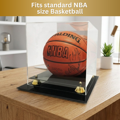 Deluxe Basketball Display Case With Mirror Back