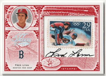 FRED LYNN 2005 Leaf Century Collection Autograph Auto Stamp SP #/92 - RED SOX - Columbia Hobby - Sports Card Boxes - Toploaders - Card Savers