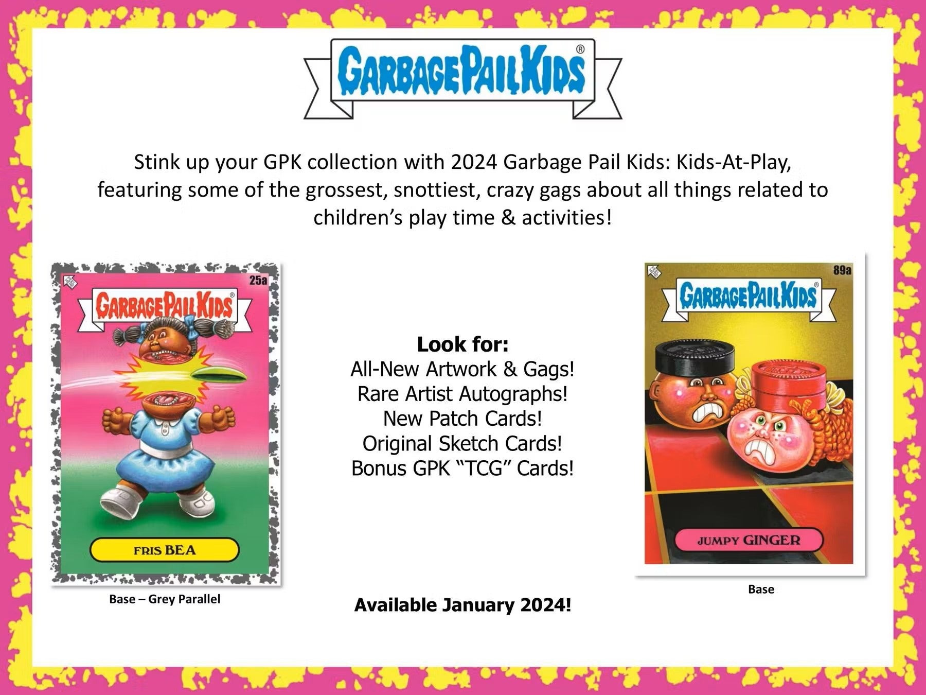 Garbage Pail Kids Series 1: Kids - At - Play Collector Hobby Box (Topps 2024) - Columbia Hobby - Sports Card Boxes - Toploaders - Card Savers
