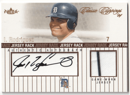 IVAN PUDGE RODRIGUEZ 2004 Fleer Classic Clippings Autograph Auto Jersey #/149 - Columbia Hobby - Sports Card Boxes - Toploaders - Card Savers