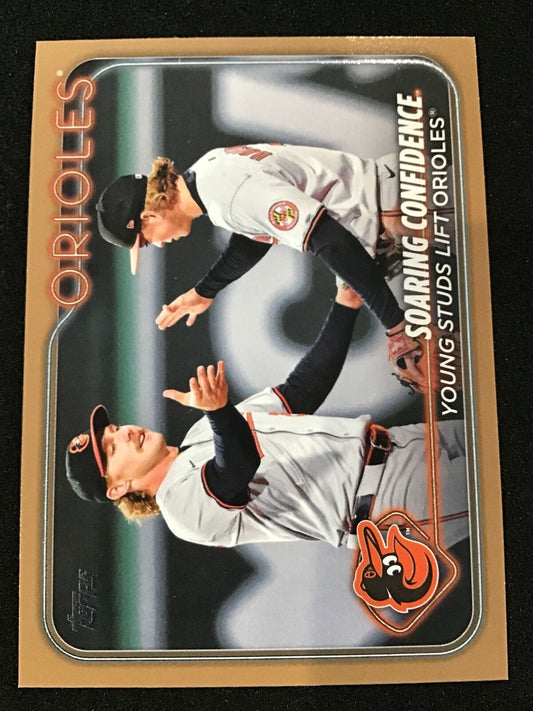 Jackson Holliday Gunnar Henderson 2024 Topps Soaring Confidence - Columbia Hobby - Sports Card Boxes - Toploaders - Card Savers