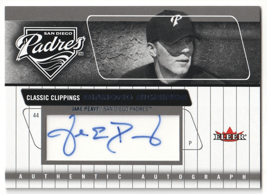 JAKE PEAVY 2005 Fleer Classic Clippings Autograph Auto Blue Foil - PADRES - Columbia Hobby - Sports Card Boxes - Toploaders - Card Savers