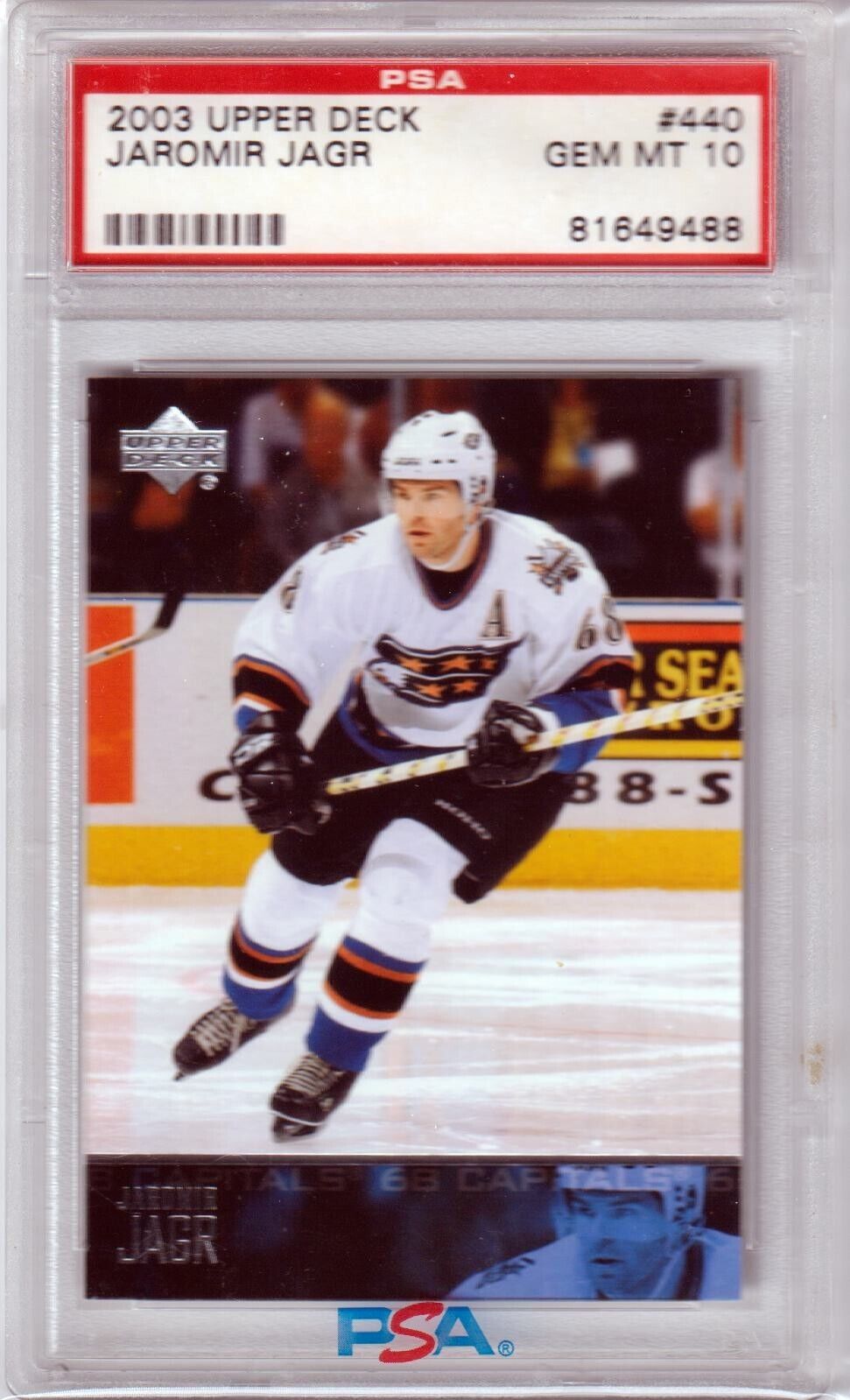 JARAMIR JAGR 2003 Upper Deck #440 PSA 10 GEM MINT - BLUES - Columbia Hobby - Sports Card Boxes - Toploaders - Card Savers