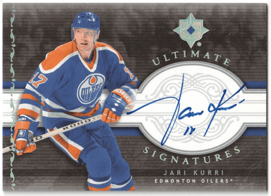 JARI KURRI 2006 - 07 Upper Deck Ultimate Collection Autograph Auto - OILERS - Columbia Hobby - Sports Card Boxes - Toploaders - Card Savers