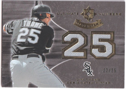 JIM THOME 2007 Upper Deck Ultimate Dual Game Used Jersey SP #/25 - WHITE SOX - Columbia Hobby - Sports Card Boxes - Toploaders - Card Savers